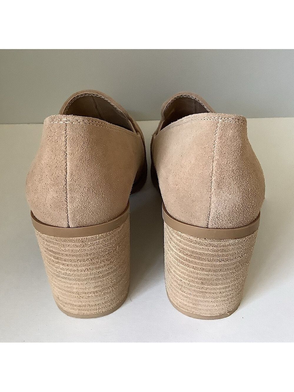 Joie Wevenly Suede Block Heel Shoe Tan Size 8.5 New - Picture 3 of 6
